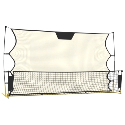 VIDAXL Football Rebounder Net Black And 183X85X120 Cm Polyester In Yellow