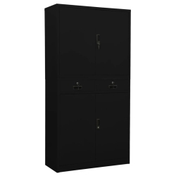 VIDAXL Office Cabinet 90X40X180 Cm Steel In Black