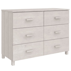 VIDAXL Sideboard Hamar 113X40X80 Cm Solid Wood Pine In White