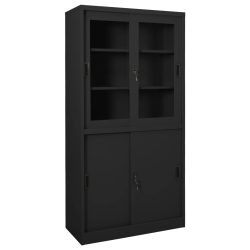 VIDAXL Office Cabinet With Sliding Door Anthracite 90X40X180 Cm Steel