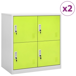 VIDAXL Locker Cabinets 2 PCs Light Grey And 90X45X92.5 Cm Steel In Green