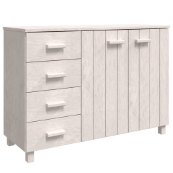 VIDAXL Sideboard Hamar 113X40X80 Cm Solid Wood Pine In White