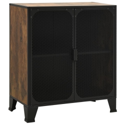 VIDAXL Storage Cabinet Rustic 72X36X82 Cm Metal And Mdf In Brown