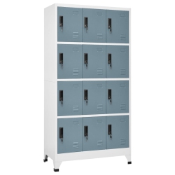 VIDAXL Locker Cabinet Light And Dark 90X45X180 Cm Steel In Grey