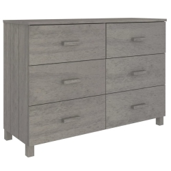 VIDAXL Sideboard Hamar Light 113X40X80 Cm Solid Wood Pine In Grey