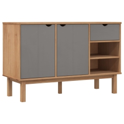 VIDAXL Sideboard Otta And Grey 114X43X73.5 Cm Solid Wood Pine In Brown