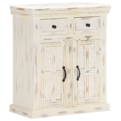 VIDAXL Sideboard 65X30X75 Cm Solid Mango Wood In White
