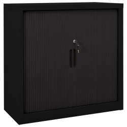 VIDAXL Sliding Door Cabinet 90X40X90 Cm Steel In Black