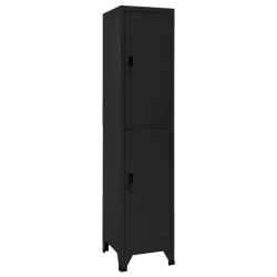 VIDAXL Locker Cabinet 38X45X180 Cm Steel In Black