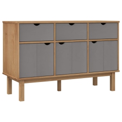 VIDAXL Sideboard Otta And Grey 114X43X73.5 Cm Solid Wood Pine In Brown