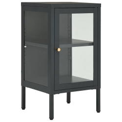 VIDAXL Sideboard Anthracite 38X35X70 Cm Steel And Glass