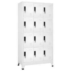 VIDAXL Locker Cabinet 90X45X180 Cm Steel In White
