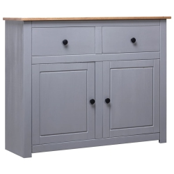 VIDAXL Sideboard 93X40X80 Cm Solid Pinewood Panama Range In Grey