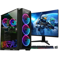 AQVIN Gaming PC Desktop Tower \w 27 Inch Curved Gaming Monitor ~ Intel Core I7 Processor Up to 4.6Ghz 32GB Ddr4 Ram 1Tb SSD Geforce Rtx 4060 8GB