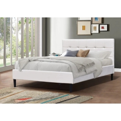 QUEENSONS Orlando Double Size Bed (White Pu)