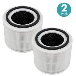 COSTWAY 2 Pack Air Purifier Replacement Filter 3-In-1 H13 True Hepa for Dust Smoke Home