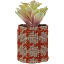 NORTHLIGHT Artificial Pastel Succulent In Burlap Bag - 4.75