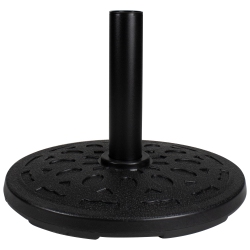 NORTHLIGHT Flat Round Resin Base Stand for Patio Umbrella - 21Lbs In Black