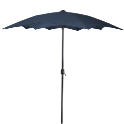 NORTHLIGHT 8.5Ft Outdoor Patio Lotus Umbrella With Hand Crank In Navy Blue