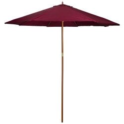NORTHLIGHT 8.5Ft Outdoor Patio Market Umbrella With Wooden Pole In Burgundy