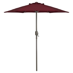 NORTHLIGHT 7.5Ft Outdoor Patio Market Umbrella With Hand Crank In Burgundy