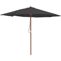 NORTHLIGHT 8.5Ft Outdoor Patio Market Umbrella With Wooden Pole In Gray