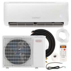 COSTWAY 12, 000 Btu Mini Split Air Conditioner Ac Unit With Heat Pump & Remote Control