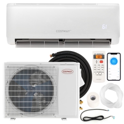 COSTWAY 24, 000 Btu Mini Split Air Conditioner Ac Unit With Heat Pump & Alexa Googlehome Remote Control