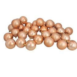 NORTHLIGHT Shatterproof 2-Finish Christmas Ball Ornaments - 2.5" (60Mm) - Almond - 60Ct In Brown