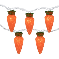 NORTHLIGHT 10-Count Carrot Easter String Light Set, 7.25Ft White Wire In Orange