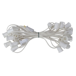 NORTHLIGHT Commercial Grade C9 Christmas Light Socket Set - 25' Wire - 18 Gauge In White