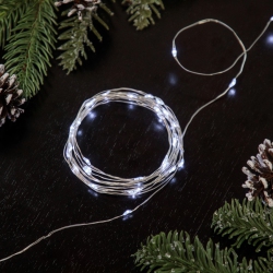 NORTHLIGHT Micro Fairy Christmas Lights - Led Pure - 6' Copper Wire - 20Ct In White