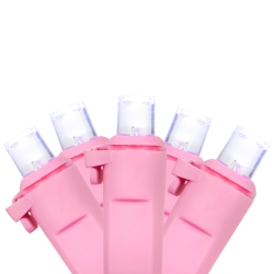 NORTHLIGHT Led Wide Angle Christmas Lights Pure - 33' Pink Wire - 100Ct In White