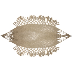 NORTHLIGHT Macrame Hammock With Patterned Tassels - 78" X 31" - In Brown