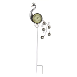 SWIM CENTRAL 41.75" Iron Peacock Garden Stake Thermometer