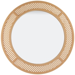 NORTHLIGHT 30" Round Woven Style Wall Mirror
