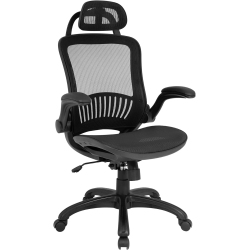 BESTOFFICE High Back Adjustable Mesh Home Office Chair, Ergonomic Rolling Swivel Desk Chairs \w Lumbar Support Headrest Flip-Up Arms Computer Chair