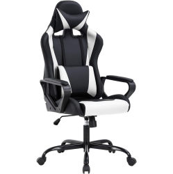 BESTOFFICE Ergonomic Office Chair High-Back Gaming Chair \w Lumbar Support PC Computer Chair Racing Chair Pu Task Desk Chair Executive Swivel