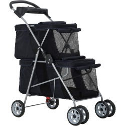 BESTPET Dog Stroller Cat Stroller Pet Carriers Bag Jogger Stroller for Small Medium Dogs Cats Travel Camping 4 Wheels Lightweight Waterproof Folding