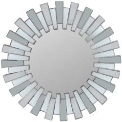 NORTHLIGHT Aztec Sunburst Round Wall Mirror - 25.5" - In Silver