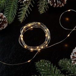 NORTHLIGHT Micro Fairy Christmas Lights - Warm Led - 6' Copper Wire - 20Ct In White