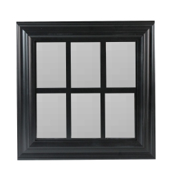 NORTHLIGHT 17" Contemporary Square Windowpane Wall Mirror In Black