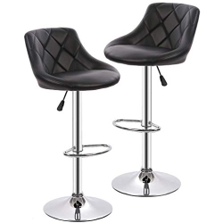 BESTOFFICE Counter Height Bar Stools Set Of 2 Barstools Swivel Stool Height Adjustable Bar Chairs \w Back Pu Leather Swivel Bar Stool Kitchen