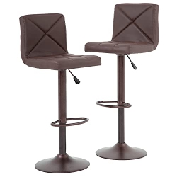 BESTOFFICE Bar Stools Barstools Bar Chairs Heigh Adjustable Swivel Stool With Back Set Of 2 Pu Leather Kitchen Counter Stools Dining Chairs