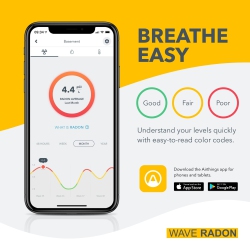 AIRTHINGS Wave Radon - Smart Radon Detector With Humidity & Temperature Sensor Easy-To-Use Accurate No Lab Fees Battery Operated - Free App