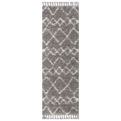 JONATHAN Y Mercer Shag Plush Tassel Moroccan Tribal Geometric Trellis Area Rug