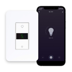 JONATHAN Y Smart Ligting Led Display Dimmer Switch Wifi Remote App Control Compatible With Alexa And Google Home Assistant