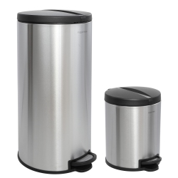 HAPPIMESS Oscar Round Step-Open Trash Can With Mini Trash Can