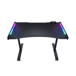 COUGAR Mars 120 Gaming Desk 49.2 Inches Carbon Fiber Texture Dual-Sided Argb Lighting Effects And I/o Control Box USB And 3.5 MM Audio And