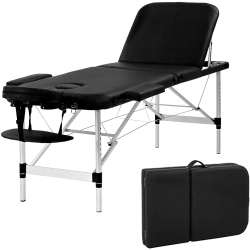 BESTMASSAGE Massage Table Portable Massage Bed 3 Folding 73 Inch Height Adjustable Aluminium Salon Bed Carry Case Tattoo Table Facial Bed Hold Up To